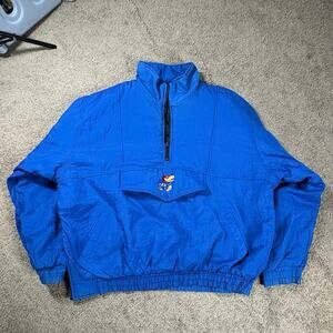 Vintage Pro Player Kansas Jayhawks Reversible Pullover Windbreaker Jacket XXL